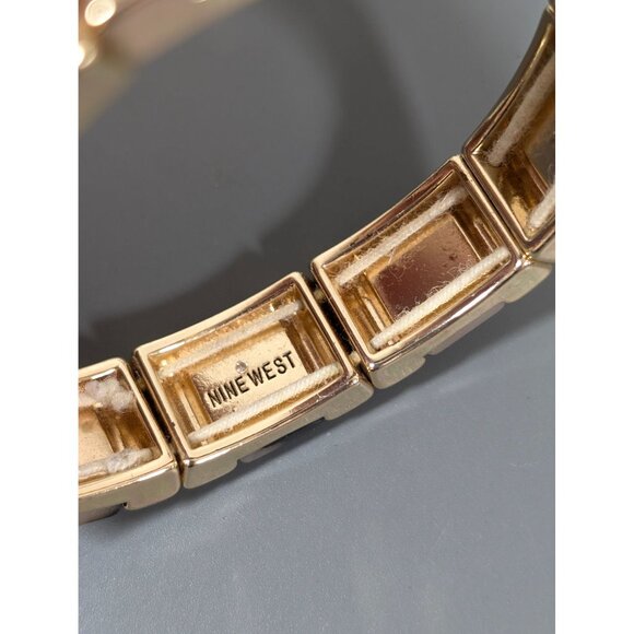 Nine West Faux Tortoise Gold Tone Stretch Bangle Bracelet 7 in - Picture 7 of 9